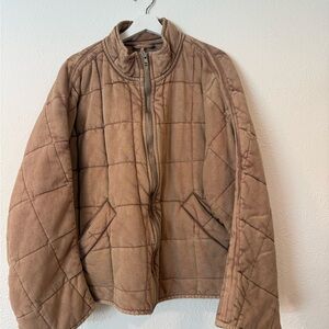 Free People Brown Quilted Jacket